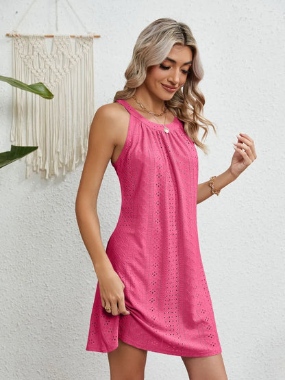 Women's swimsuit hollowed out crochet top sleeveless beach dress