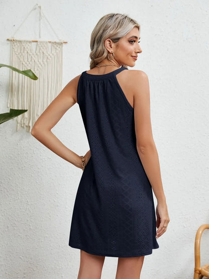 Women's swimsuit hollowed out crochet top sleeveless beach dress