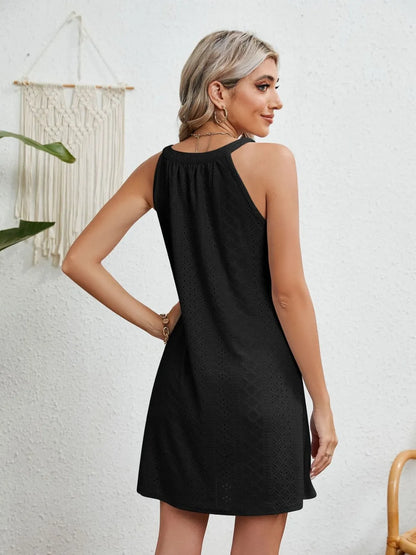 Women's swimsuit hollowed out crochet top sleeveless beach dress
